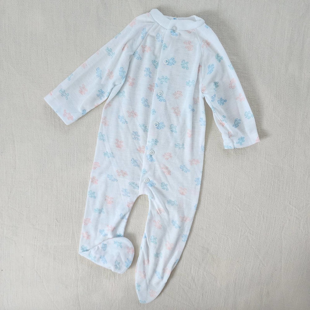Vintage Small Bear Footed Pjs 6 months